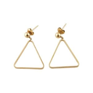 Vintage 14K Yellow Gold Triangle Dangle Earrings #13203